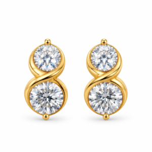 elegant gold and diamond infinity stud earrings