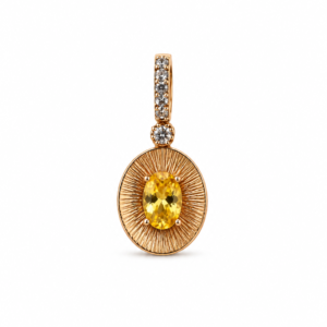 golden sunburst pendant on white