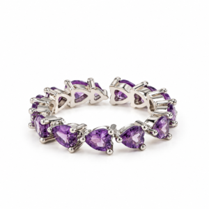 purple gemstone eternity ring