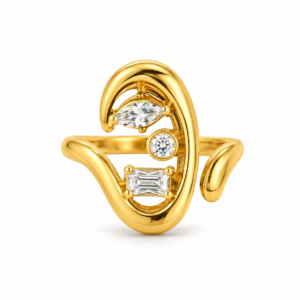 sculptural gold swirl diamond ring (4)