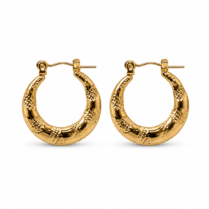 textured gold hoop earrings